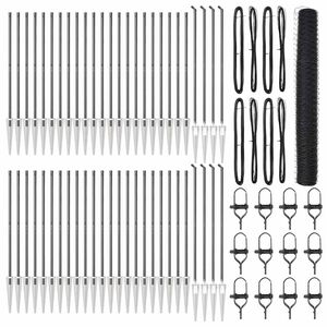 vidaXL Fence Post Grey 100 x 1.2 m (36 mm mesh) Steel and PVC