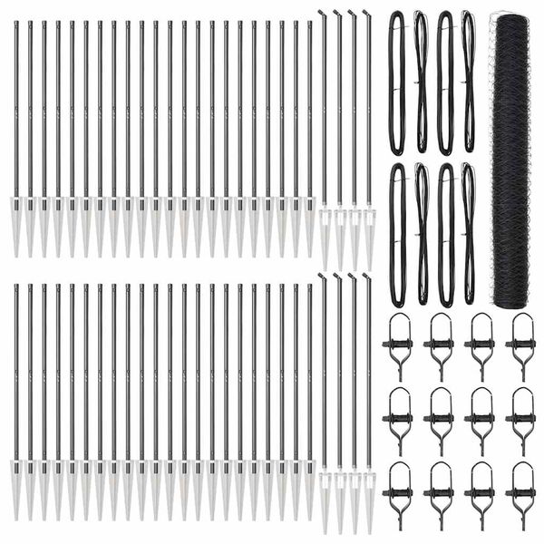 vidaXL Fence Post Grey 100 x 1.2 m (36 mm mesh) Steel and PVC