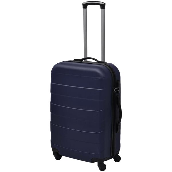 vidaXL Three Piece Hardcase Trolley Set Blue 45.5/55/66 cm