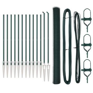 vidaXL Fence Post Green 25 x 1.6 m (13 mm mesh) Steel and PVC