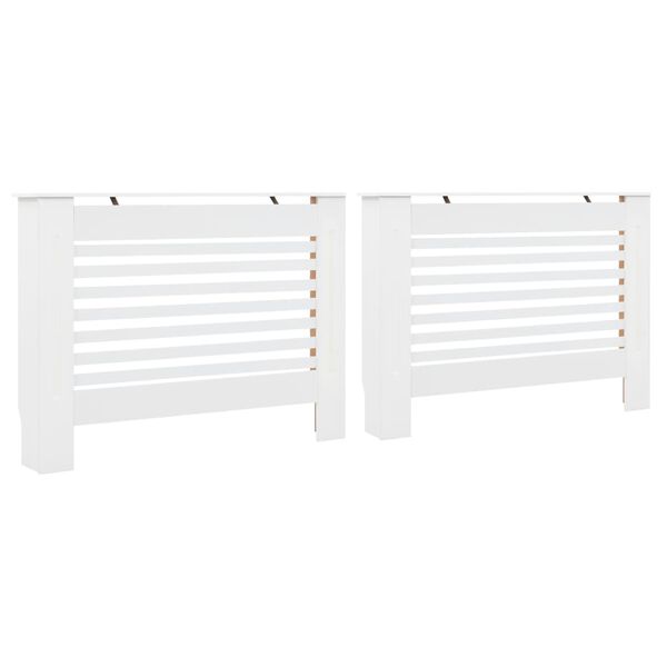 vidaXL Radiator Covers 2 pcs White 112x19x81.5 cm MDF