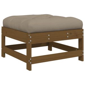 vidaXL Garden Footstool with Cushion Honey Brown Solid Wood Pine
