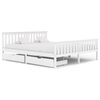 vidaXL Bed Frame without Mattress White Solid Pine Wood 180x200 cm Super King