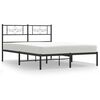vidaXL Metal Bed Frame without Mattress with Headboard Black 150x200cm