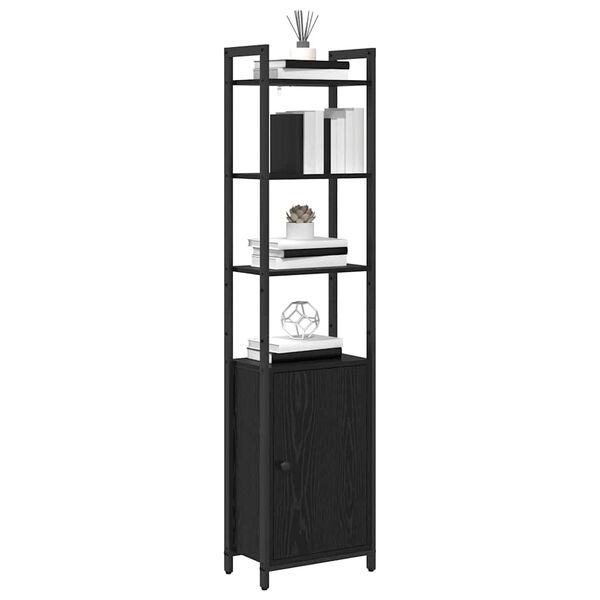vidaXL Book Cabinet Black Oak 40 x 24 x 161 cm Engineered Wood
