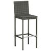vidaXL Garden Bar Stools with Cushions 4 pcs Grey Poly Rattan