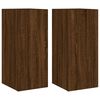 vidaXL TV Wall Cabinets with LED Lights 2 pcs Brown Oak 30.5x35x70 cm
