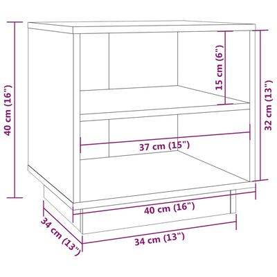 vidaXL Bedside Cabinet 40x34x40 cm Solid Wood Pine