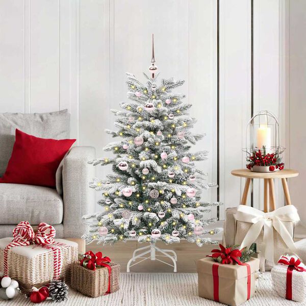 vidaXL Artificial Hinged Christmas Tree White 120 cm PE and PVC