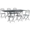 vidaXL Garden Dining Set 7 pcs Anthracite 212 x 90 x 76 cm