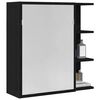 vidaXL Bathroom Mirror Cabinet with Door Black Oak 62.5 x 20.5 x 64 cm
