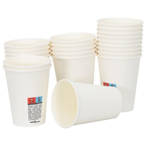 vidaXL Paper Coffee Cups 1000 pcs 12oz 300ml White