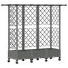 vidaXL Raised Bed with Trellis and Roof Light Grey 164 x 40 x 127 cm