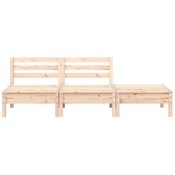 vidaXL Garden Sofa 3-Seater Solid Wood Pine