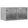 vidaXL Wall Cabinets with Glass Doors 2 pcs Concrete Grey 68.5x37x35 cm