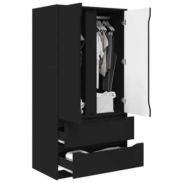 vidaXL Bathroom Cabinet Black 79.5 x 49 x 156 cm Engineered Wood