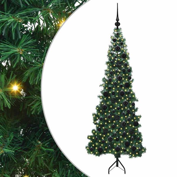 vidaXL Corner Artificial Christmas Tree Green 180 cm PVC and Metal