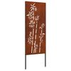 vidaXL Garden Privacy Screen Floral Rusty 50 x 140 cm Weathering Steel