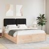 vidaXL Bed Frame with Upholstered Headboard Black 140 x 200 cm