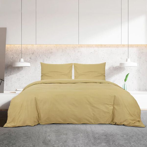 vidaXL Duvet Cover Set Taupe 225x220 cm Light-weight Microfiber