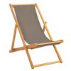 vidaXL Beach Chair Taupe Solid Teak Wood
