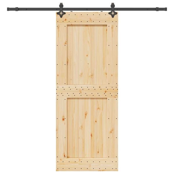 vidaXL Sliding Door with Hardware Set 90x210 cm Solid Wood Pine