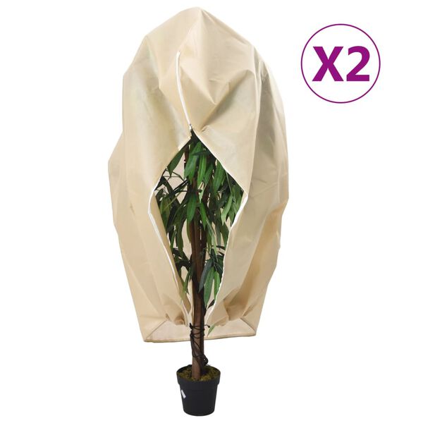 vidaXL Plant Fleece Covers with Zip 2 pcs 70 g/m&sup2; 3.93x3.5 m