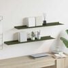 vidaXL Floating Shelf 2 pcs Olive Green 100 x 18 x 2.5 cm Steel