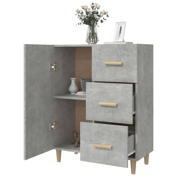 vidaXL Sideboard Concrete Grey 69.5x34x90 cm Engineered Wood