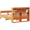 vidaXL Bookcase Bed without Mattress Wax Brown 135x190cm Double Solid Wood Pine