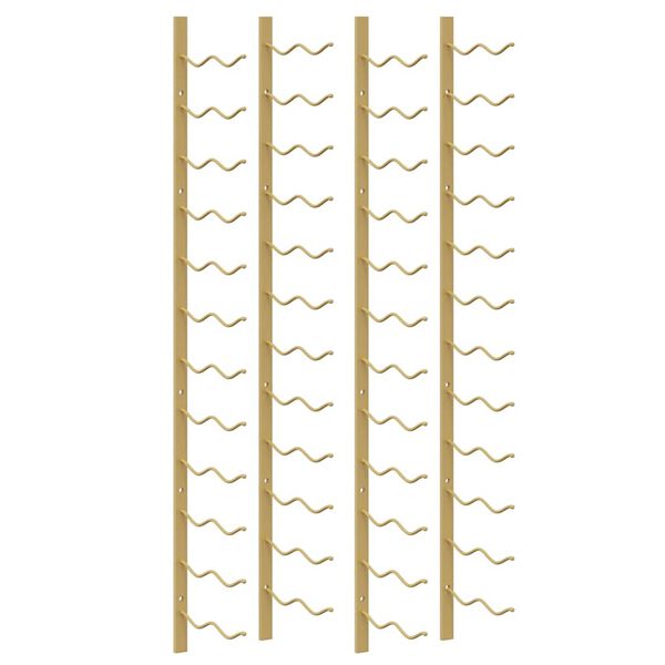 vidaXL Wall Mounted Wine Rack for 24 Bottles 2 pcs Gold Iron