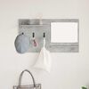 vidaXL Wall-Mounted Coat Rack with Shelf Concrete Grey 90 x 10 x 50 cm