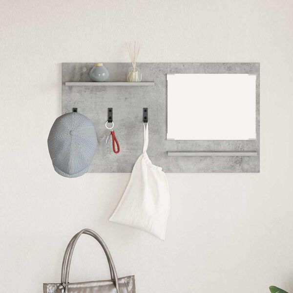 vidaXL Wall-Mounted Coat Rack with Shelf Concrete Grey 90 x 10 x 50 cm