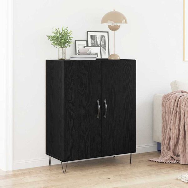 vidaXL Sideboard Black Oak 69.5 x 34 x 90 cm Engineered Wood