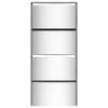 vidaXL Shoe Cabinet with Mirror 4-Layer Grey Sonoma 63x17x134 cm
