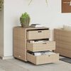 vidaXL Garden Storage Cabinet Beige 55x59x69 cm Poly Rattan