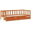vidaXL Daybed with Headboard 3 pcs Wax Brown Solid Pine Wood
