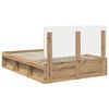 vidaXL Bed Frame Artisian Oak 150 x 200 cm Solid Pine Wood