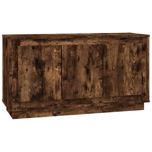 vidaXL Sideboard Smoked Oak 102x35x55 cm Engineered Wood