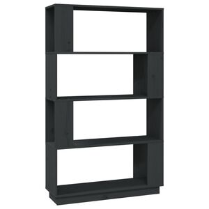 vidaXL Book Cabinet/Room Divider Grey 80x25x132 cm Solid Wood Pine