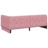 vidaXL Corner Bed Frame with Headboard Pink 90 x 190 cm Velvet