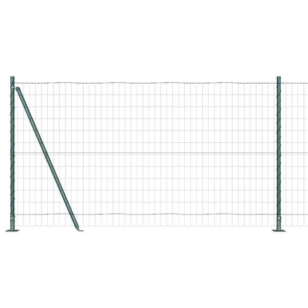 vidaXL Fence with Posts Green 1.2 x 10 m Steel