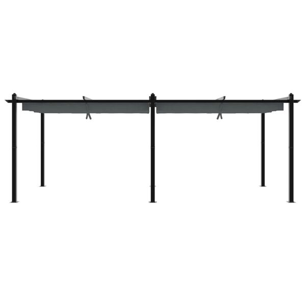 vidaXL Garden Gazebo with Retractable Roof Anthracite 3x6 m Aluminium