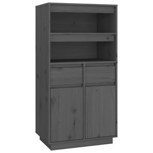 vidaXL Highboard Grey 60x40x116.5 cm Solid Wood Pine