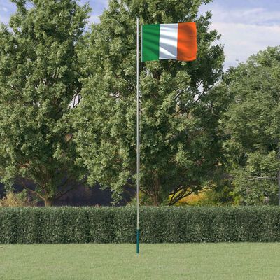 vidaXL Ireland Flag and Pole 6.23 m Aluminium