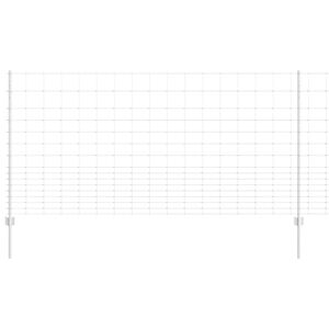 vidaXL Outdoor Wild Fence with Posts 25 x 1.2 m Galvanised Steel Mesh