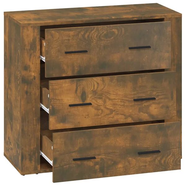vidaXL Sideboard Smoked Oak 80x33x70 cm Engineered Wood