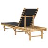 vidaXL Sun Lounger with Black Woven Webbing 55x200x30 cm Bamboo
