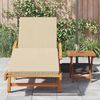 vidaXL Sun Lounger Reclining Beige 200 x 67 x 84 cm Solid Acacia Wood