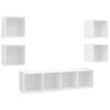 vidaXL 5 Piece TV Cabinet Set White Engineered Wood